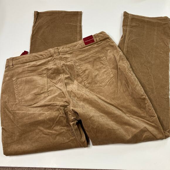 Charter Club | Slim It Up Gingerbread Brown Corduroy Pant Straight Leg Womens 16 - Picture 6 of 7